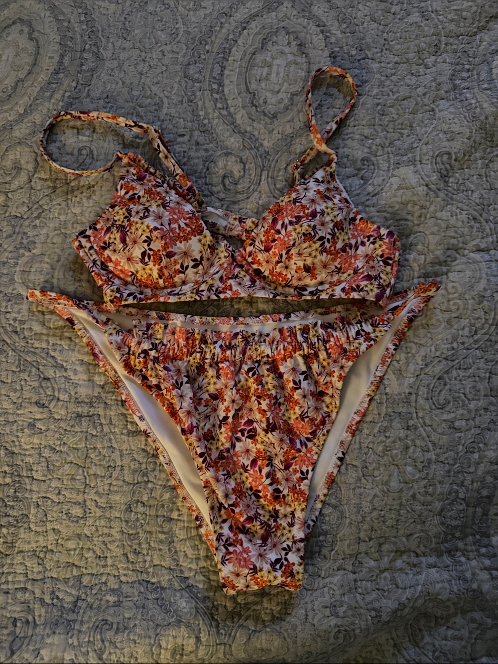 Shade & Shore Floral Bikini Set - Pink, Orange, Purple